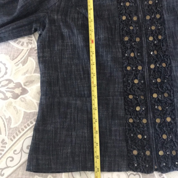 JM Collection Detailed Jean Jacket - Picture 7 of 7